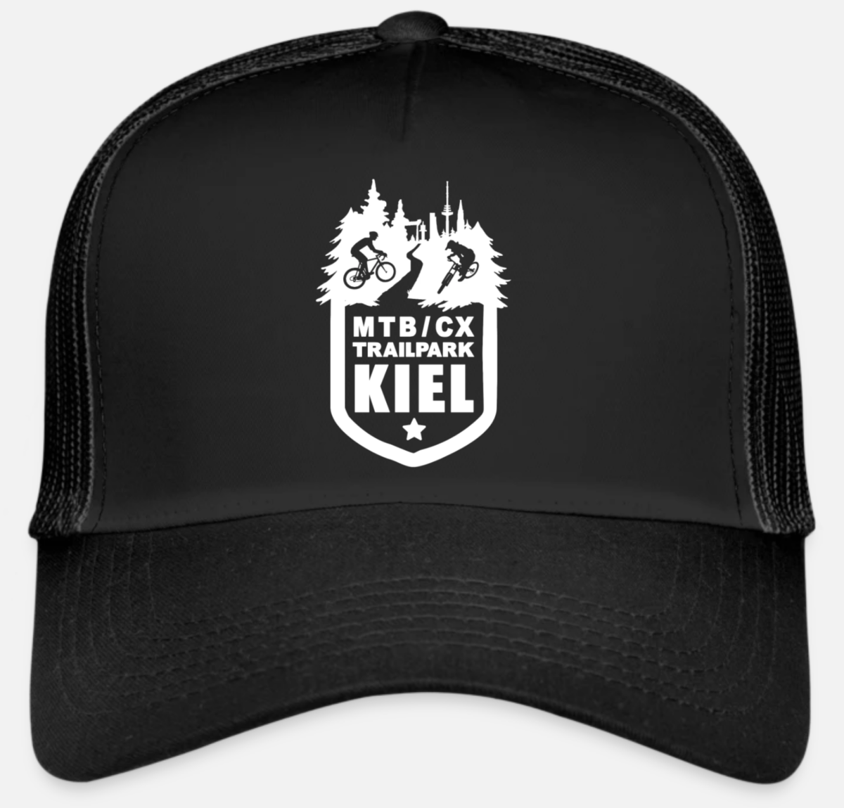 MTB / CX Trailpark Kiel Hoodie Vorderseite Basecap
